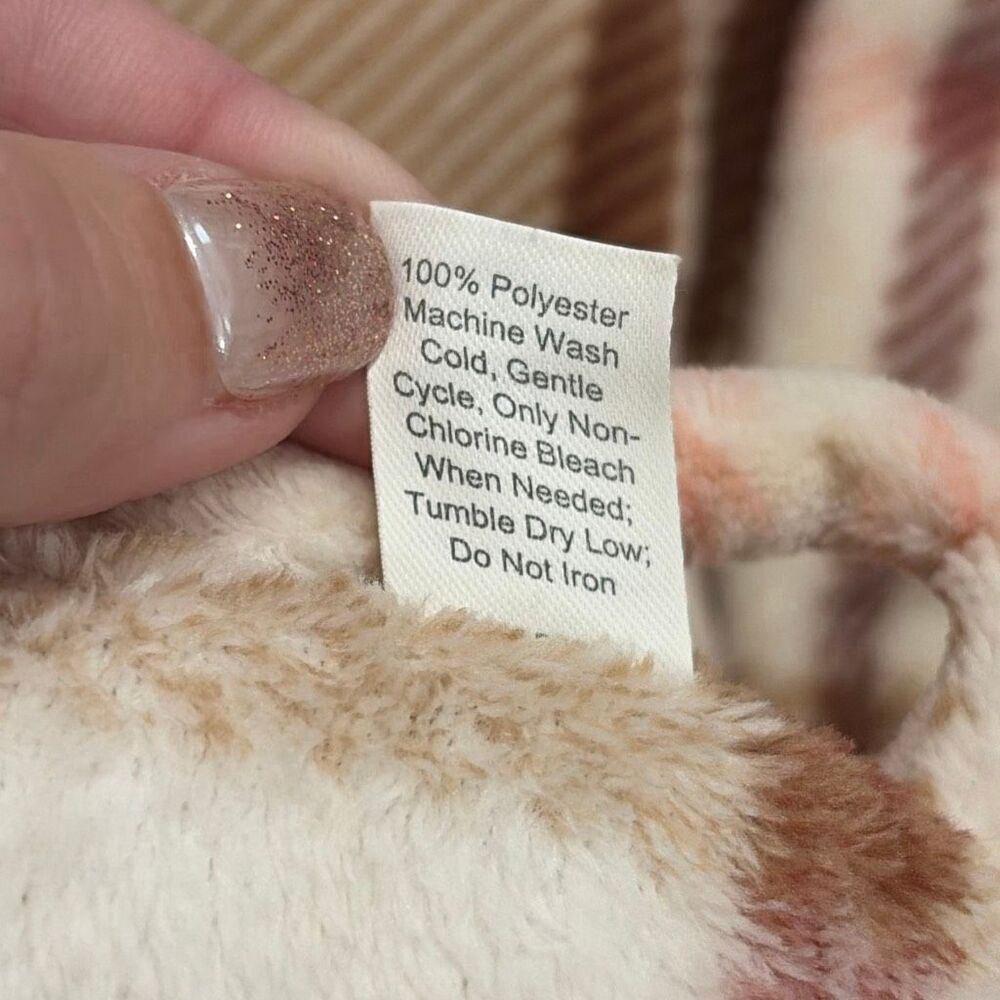 NWOT Vera Bradley Women's Fleece Robe Venetian Plaid Neutral - Picture 8 of 8
